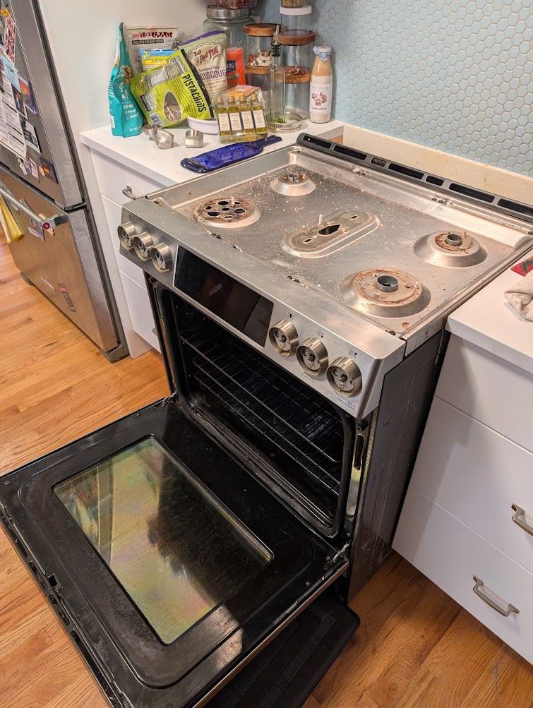 Oven with the top removed